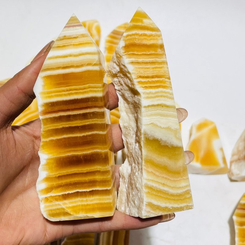 28 Pieces Beautiful Yellow Calcite Points -Wholesale Crystals