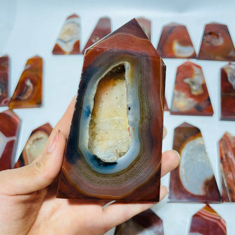 28 Pieces Druzy Carnelian Tower Point -Wholesale Crystals