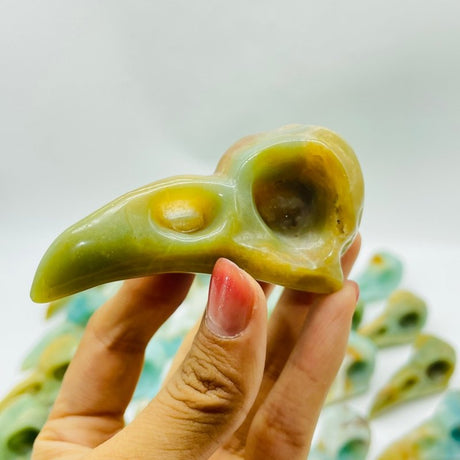 30 Pieces High Quality Caribbean Calcite Crow Skull Carving -Wholesale Crystals