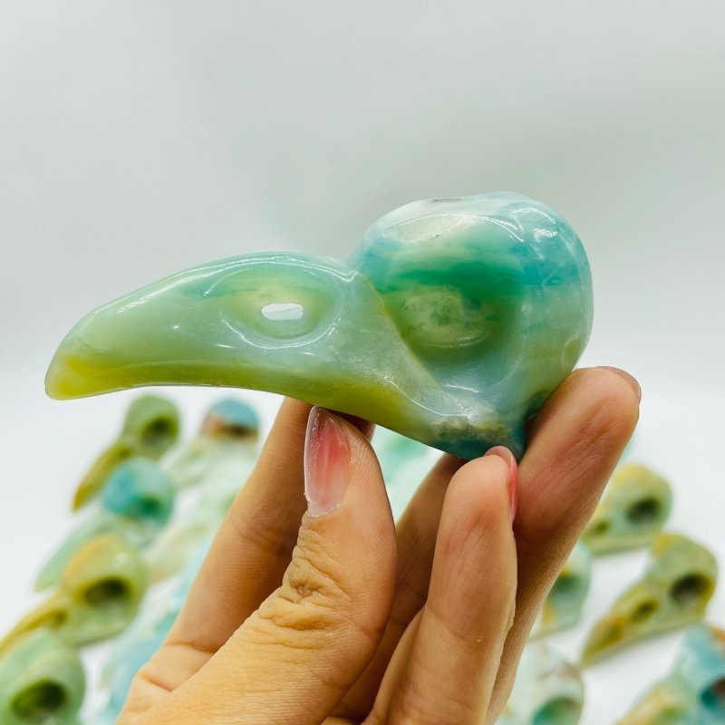 30 Pieces High Quality Caribbean Calcite Crow Skull Carving -Wholesale Crystals