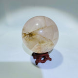 2.8in(7.1cm) Six Star Line Rose Quartz Fire Quartz Sphere -Wholesale Crystals