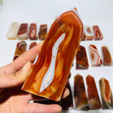 29 Pieces Fat Four-Sided Carnelian Points -Wholesale Crystals
