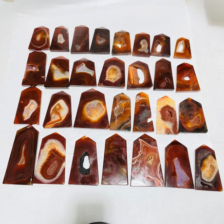 29 Pieces Geode Carnelian Tower Points -Wholesale Crystals