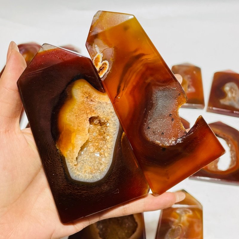 29 Pieces Geode Carnelian Tower Points -Wholesale Crystals