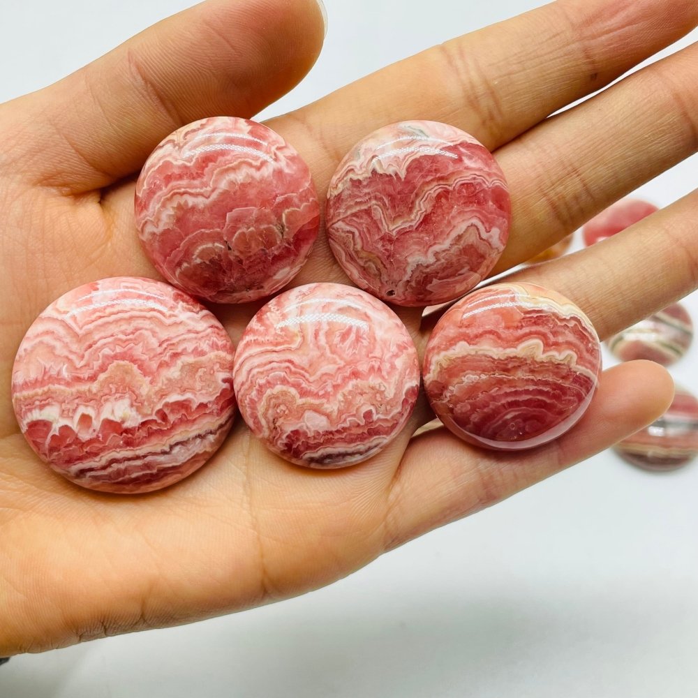 29 Pieces High Quality Rhodochrosite Round Plate DIY Pendant -Wholesale Crystals