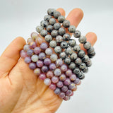 2Types Bracelet Wholesale Purple Rose Quartz Yooperlite -Wholesale Crystals