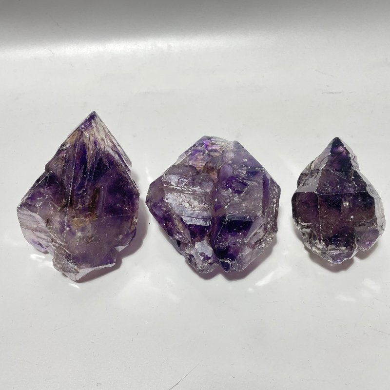 3 Pieces Amethyst Super7 Skeletal Quartz Raw Stone For Collection - Wholesale Crystals