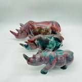 3 Pieces Beautiful Large Ocean Jasper Rhino Carving -Wholesale Crystals