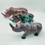 3 Pieces Beautiful Large Ocean Jasper Rhino Carving -Wholesale Crystals