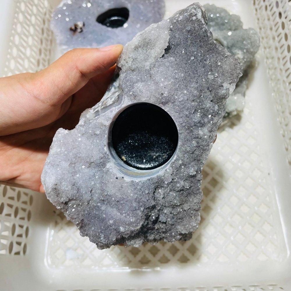 3 Pieces Large Crystal Cluster Candle Holder -Wholesale Crystals