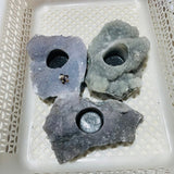 3 Pieces Large Crystal Cluster Candle Holder -Wholesale Crystals