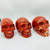 3 Pieces Large Red Jasper Skull Carving -Wholesale Crystals