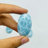 3 Pieces Semicircular Cabochon Larimar DIY Charms Dominican Republic Larimar -Wholesale Crystals