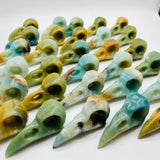 30 Pieces High Quality Caribbean Calcite Crow Skull Carving -Wholesale Crystals