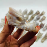 30 Pieces Sakura Agate Dragon Head Carving -Wholesale Crystals