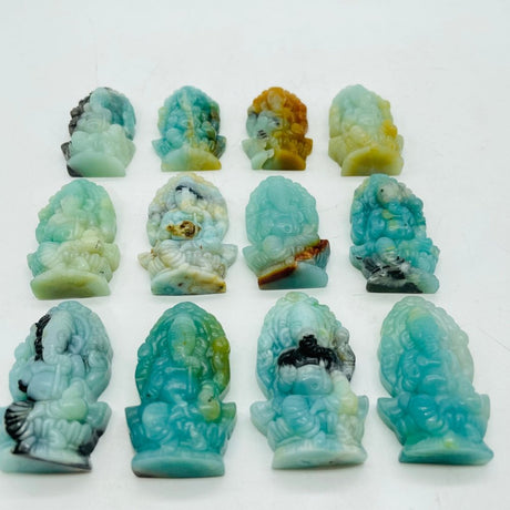12 Pieces High Quality Caribbean Calcite Ganesha Carving -Wholesale Crystals
