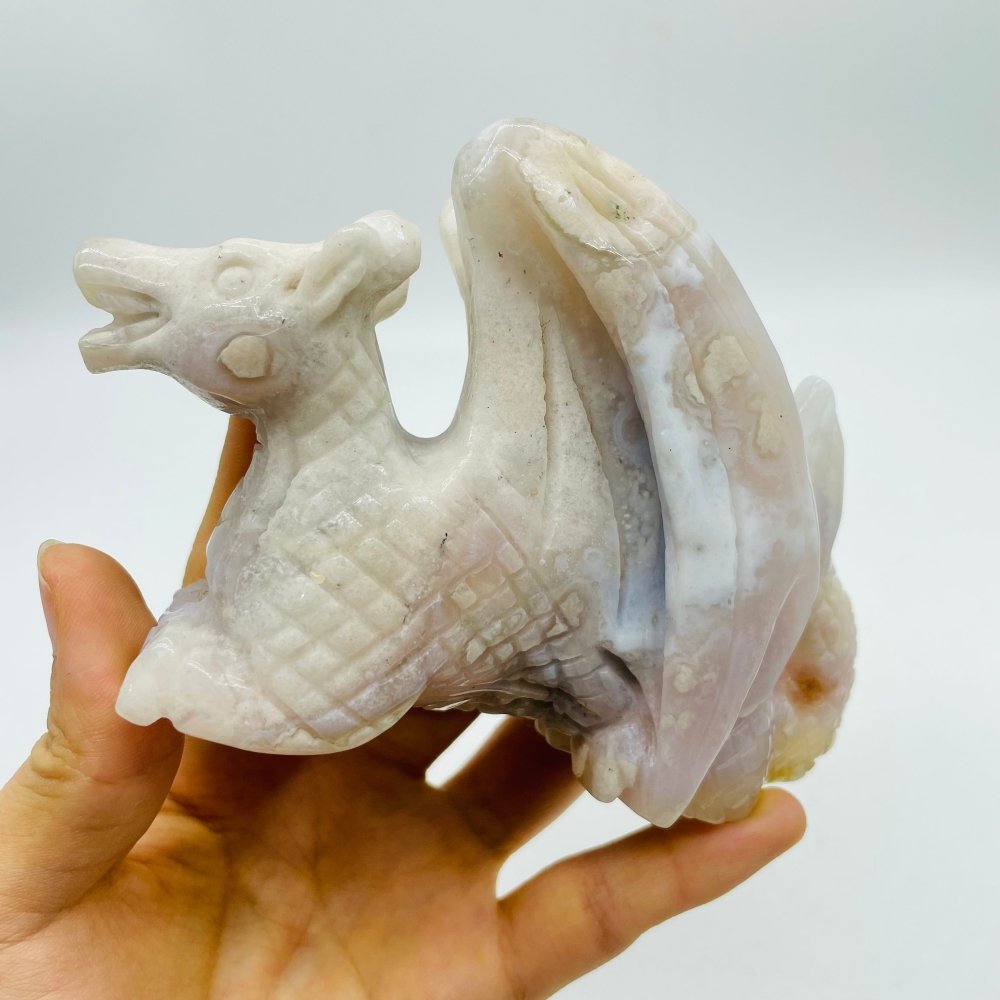 Sakura Flower Agate Flying Dragon Carving -Wholesale Crystals