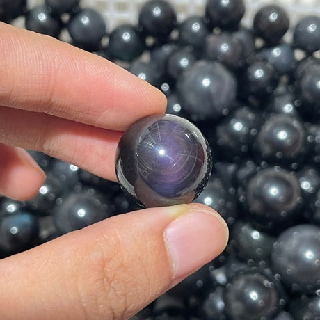 318 Pieces Rainbow Cat Eye Obsidian Spheres -Wholesale Crystals