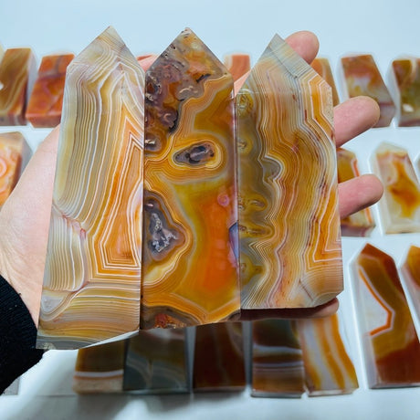 35 Pieces Beautiful Stripe Carnelian Points -Wholesale Crystals
