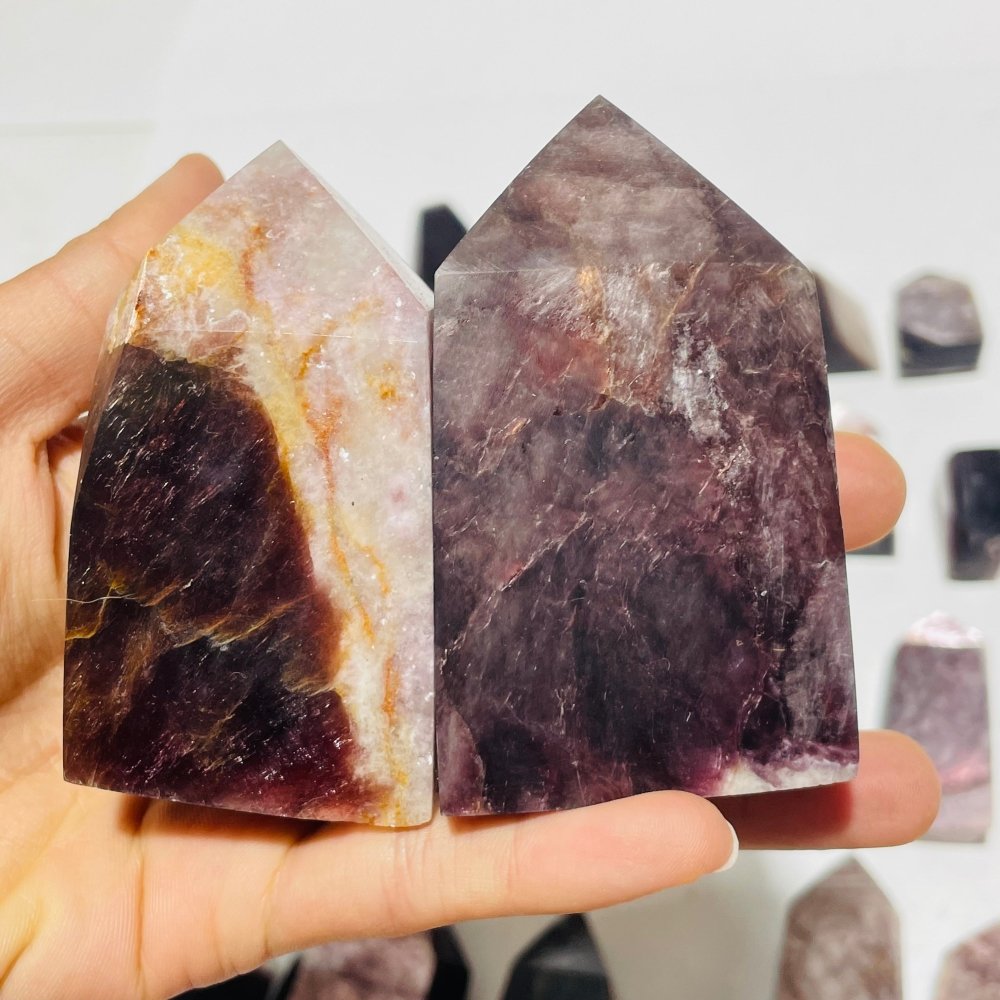 35 Pieces High Quality Purple Lepidolite Tower Points -Wholesale Crystals