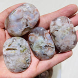 38Pieces High Quality Sakura Flower Agate Palm Stone -Wholesale Crystals