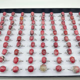 89 Pieces Pink Rhodonite Different Styles Ring -Wholesale Crystals