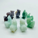 3Types Mini Rooster Chicken Carving Wholesale Caribbean&Green Aventurine -Wholesale Crystals