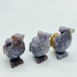 3Types Mini Rooster Chicken Carving Wholesale Caribbean&Green Aventurine -Wholesale Crystals