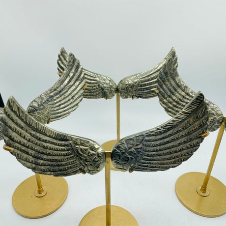 4 Pairs High Quality Pyrite Angel Wing With Stand -Wholesale Crystals