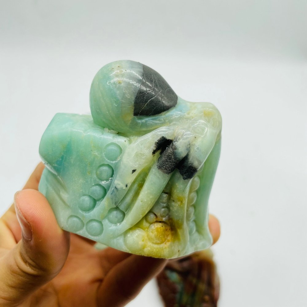 4 Pieces Caribbean Calcite Octopus Carving -Wholesale Crystals