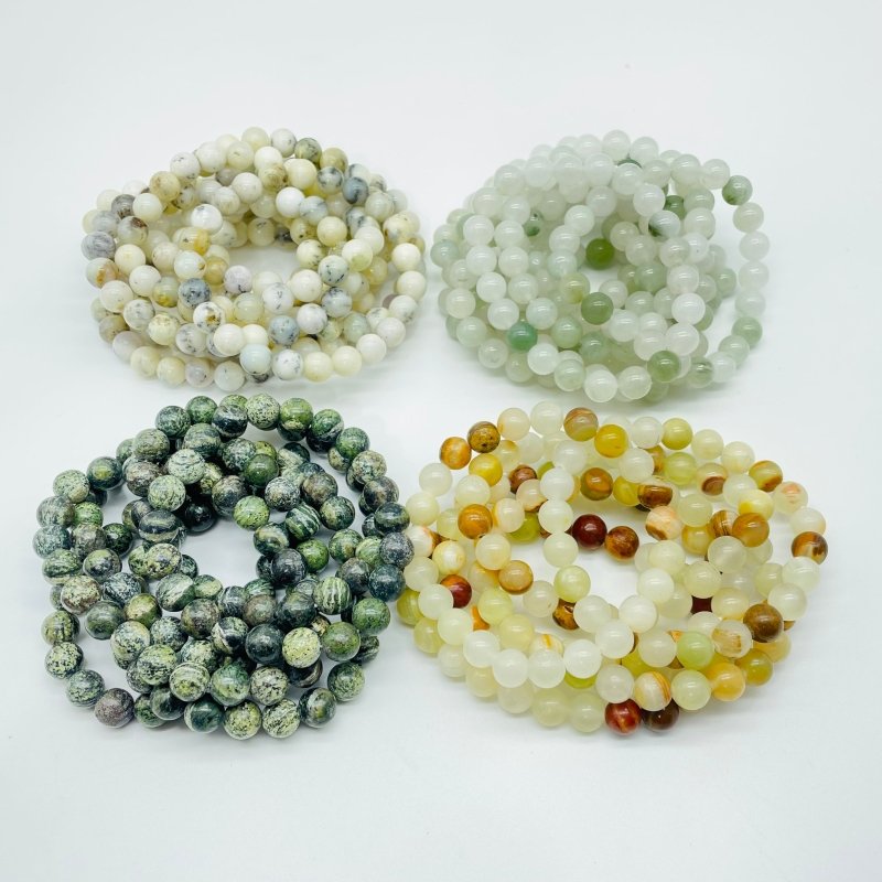 4 Types Bracelet Wholesale Afghanistan Jade Green Zebra White Jade - Wholesale Crystals