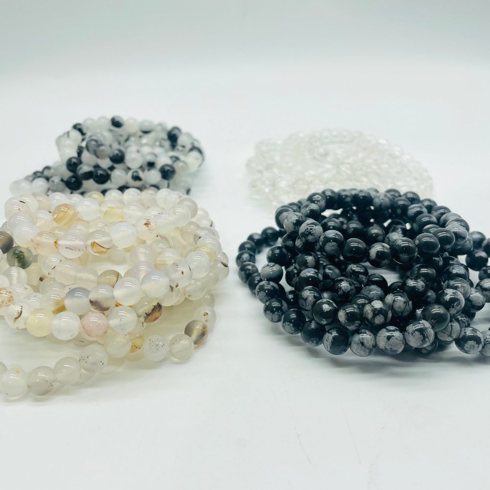 4 Types Bracelets Clear Quartz &Black Tourmaline Wholesale -Wholesale Crystals
