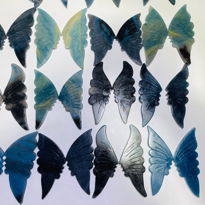 42 Pairs Trolleite Butterfly Carving (A5BTF) - Wholesale Crystals