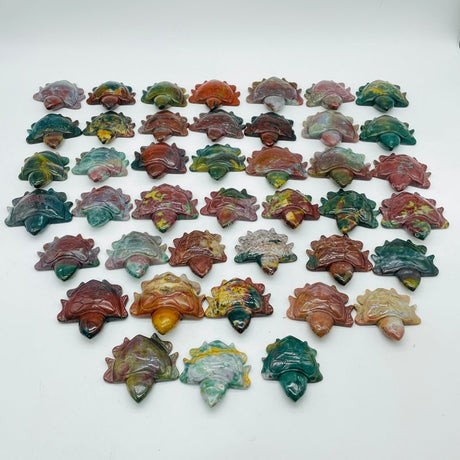 42 Pieces Colourful Ocean Jasper Sea Turtle Carving -Wholesale Crystals