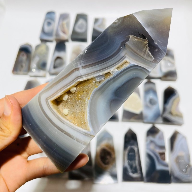 33 Pieces Druzy Geode Agate Points -Wholesale Crystals