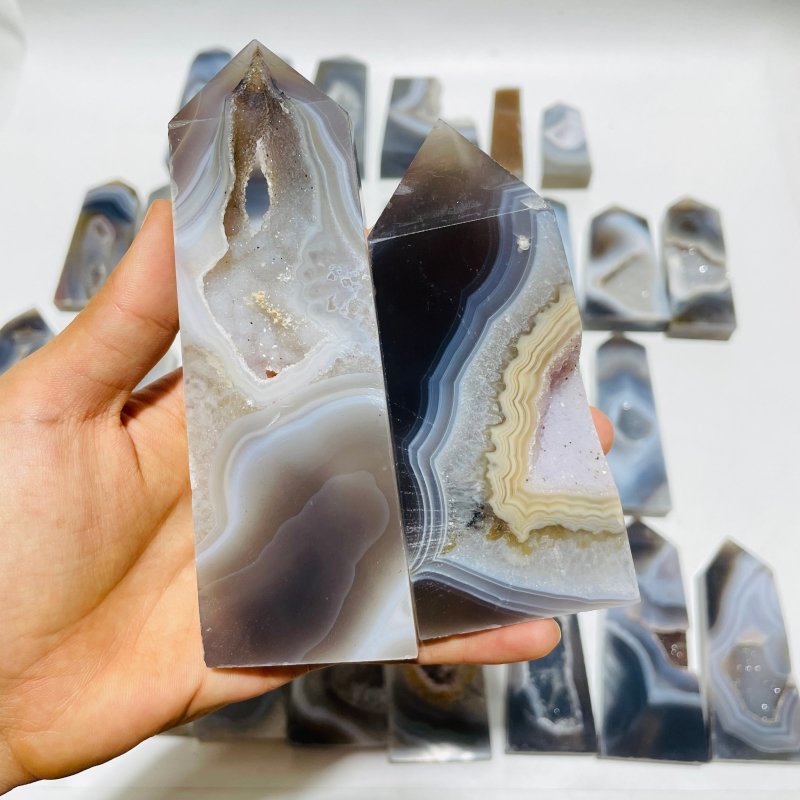 33 Pieces Druzy Geode Agate Points -Wholesale Crystals