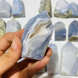 46 Pieces Druzy Blue Chalcedony Points -Wholesale Crystals