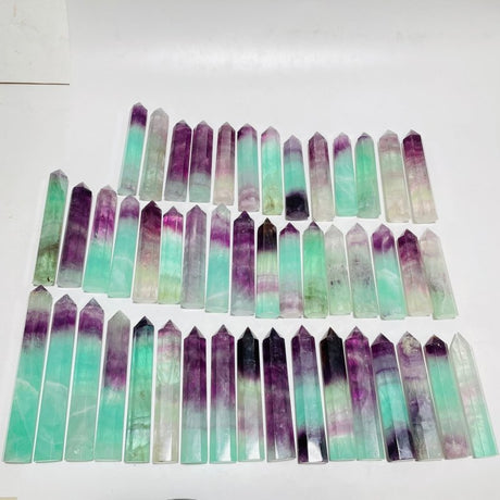 47 Pieces 4.3 - 7inch Watermelon Colourful Fluorite Tower Points - Wholesale Crystals