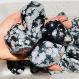 48 Pieces Polished Snowflake Obsidian Raw Free Form -Wholesale Crystals