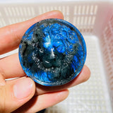 4Pieces High Quality Labradorite Lion Head Carving -Wholesale Crystals