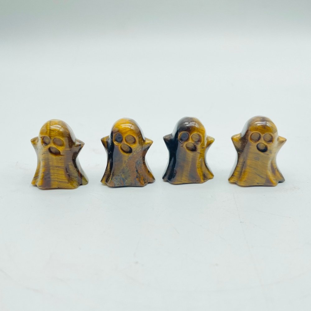 4Types Ghost Carving Wholesale Moss Agate & Ocean Jasper Halloween Decorations -Wholesale Crystals