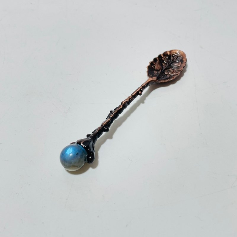 5 Colors Coffee Spoon With High Quality Labradorite Sphere Wholesale - Wholesale Crystals