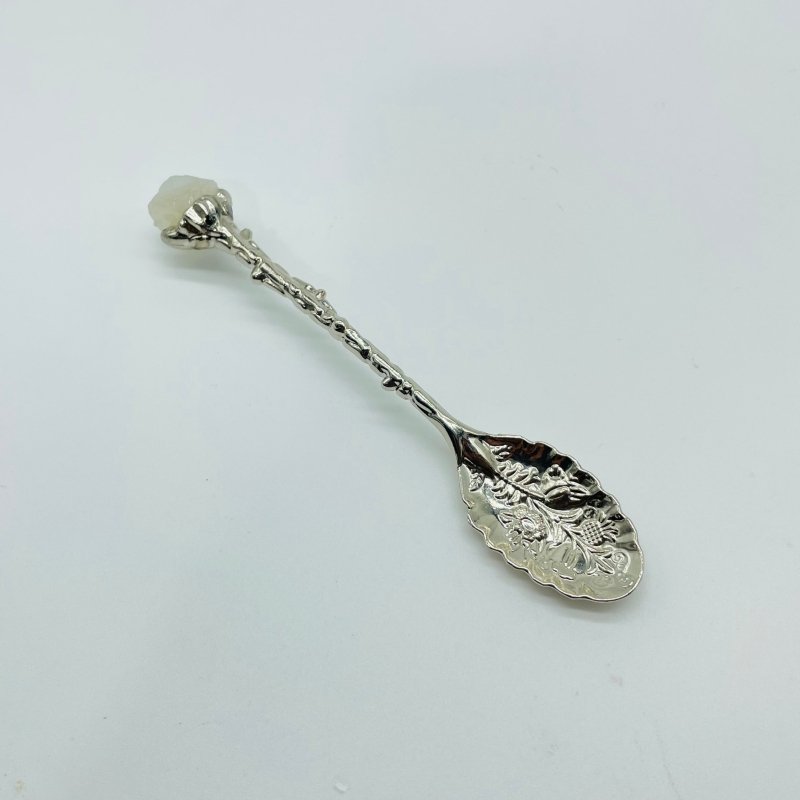 5 Colors Coffee Spoon With Raw Sri Lanka Moonstone Stone Wholesale - Wholesale Crystals