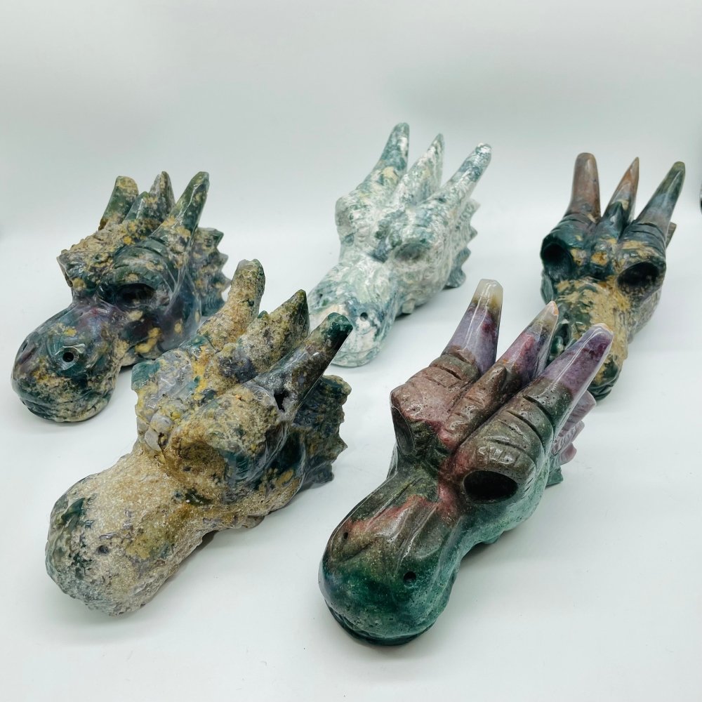 5 Pieces Beautiful Ocean Jasper Dragon Head -Wholesale Crystals