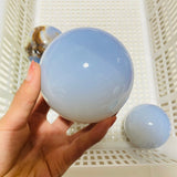 5 Pieces Blue Chalcedony Spheres -Wholesale Crystals