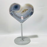 5 Pieces Geode Agate Heart With Stand - Wholesale Crystals
