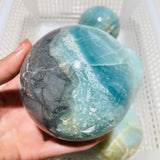 5 Pieces Large Blue Caribbean Calcite Spheres -Wholesale Crystals