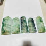 5 Pieces Large Feather Fluorite Four-Sided Tower Points -Wholesale Crystals