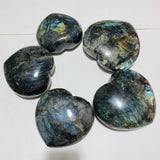 5 Pieces Large Labradorite Heart -Wholesale Crystals