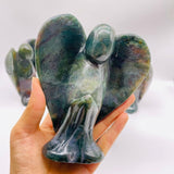 5 Pieces Large Moss Agate Angel Carving -Wholesale Crystals